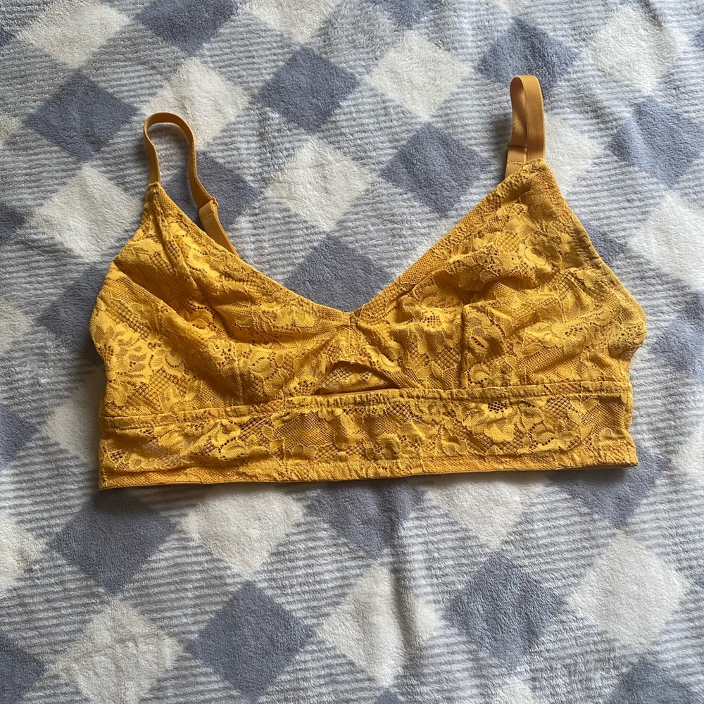Yellow lace bralette